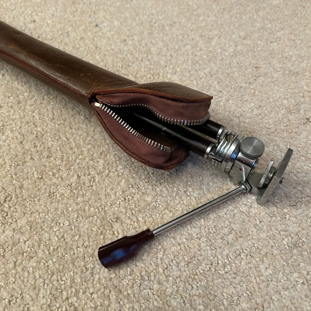 Vintage Travel Tripod and Leather Case SUPER FAST SHIPPING